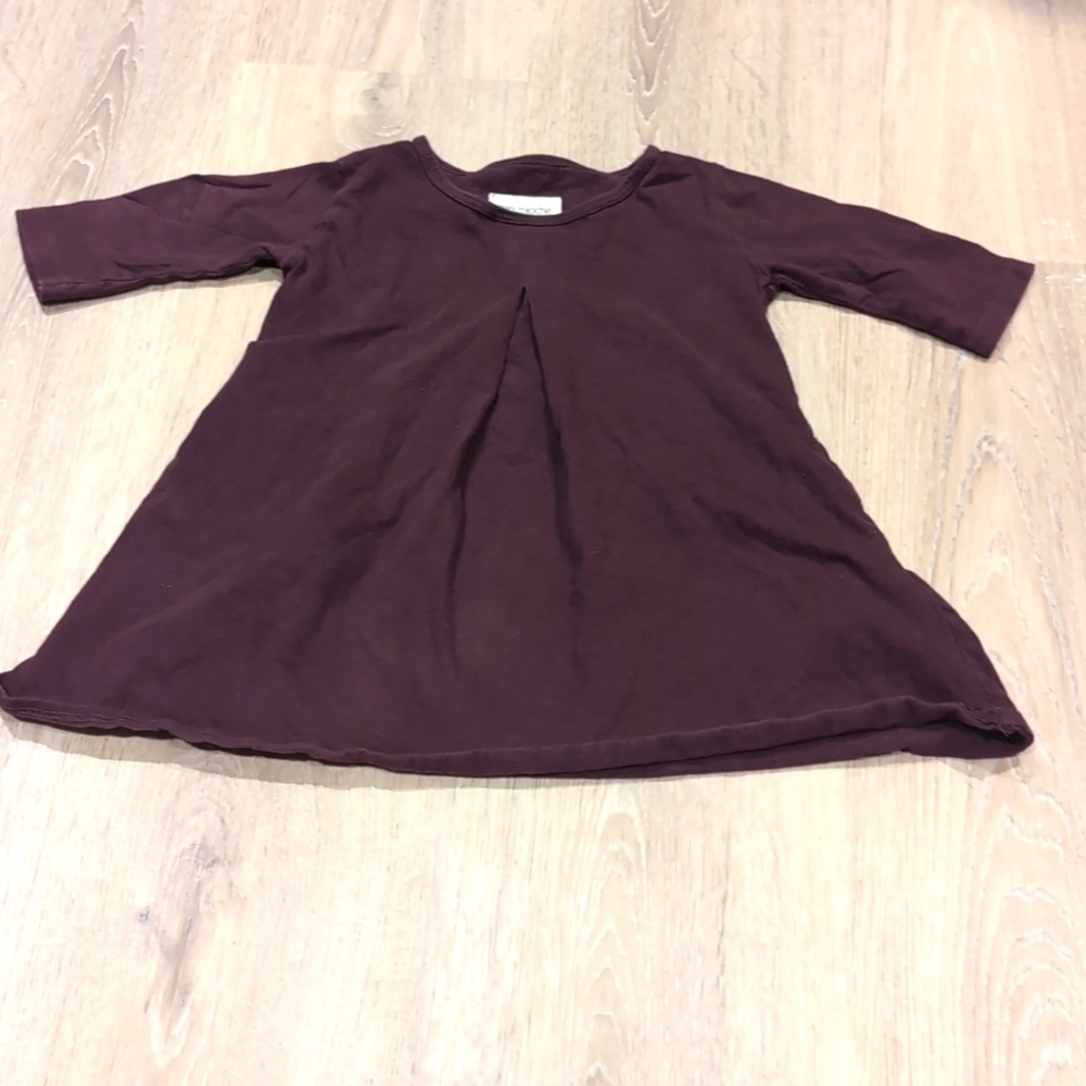 Mini Mioche Eggplant Twirl Long Sleeve Kids Dress
